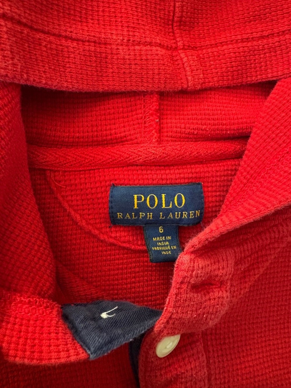 Ralph Lauren red polo hoodie, boys size 6 - Picture 2 of 4